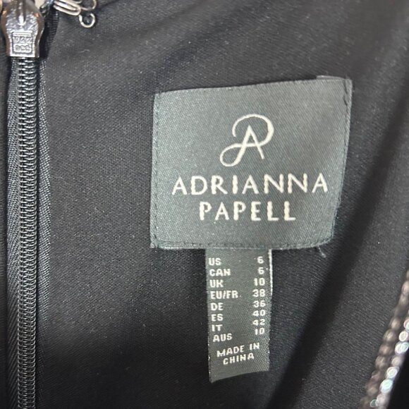 Y2K Vintage Adrianna Papell Shimmer Mini Dress Size 6 Metallic Shimmer Silver Wo - Picture 4 of 5